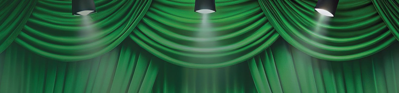 Green Curtain with Civic Awards Logo